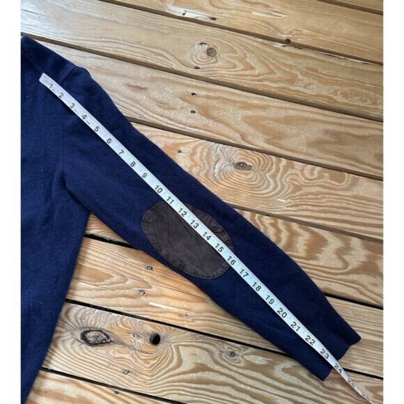 Polo Ralph Lauren Elbow Patch Merino Wool Cardigan Size Large Men’s Navy - Picture 8 of 8